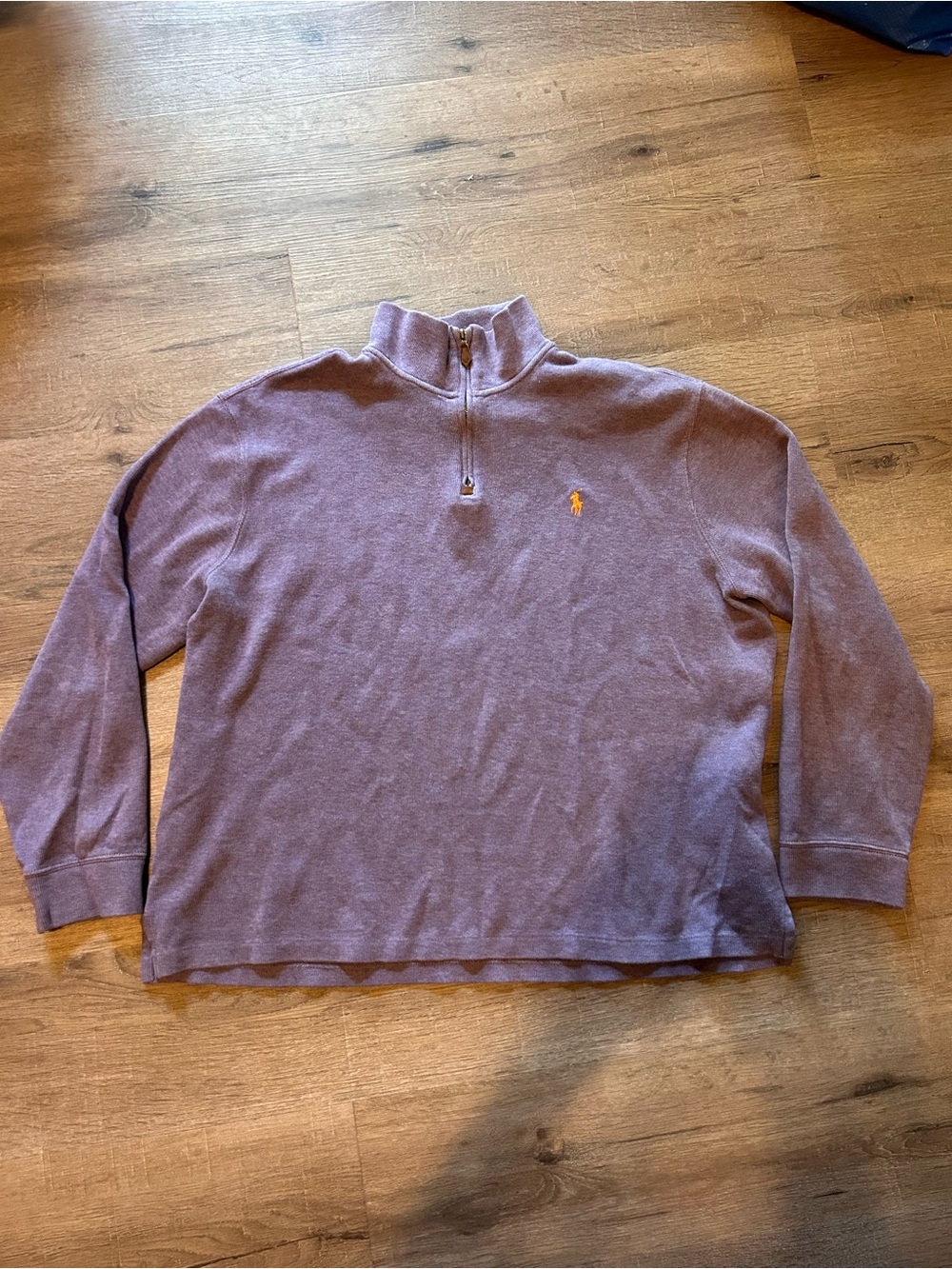 Polo Ralph Lauren Sweater Mens XL Purple 1/4 Zip Pullover Pony Logo